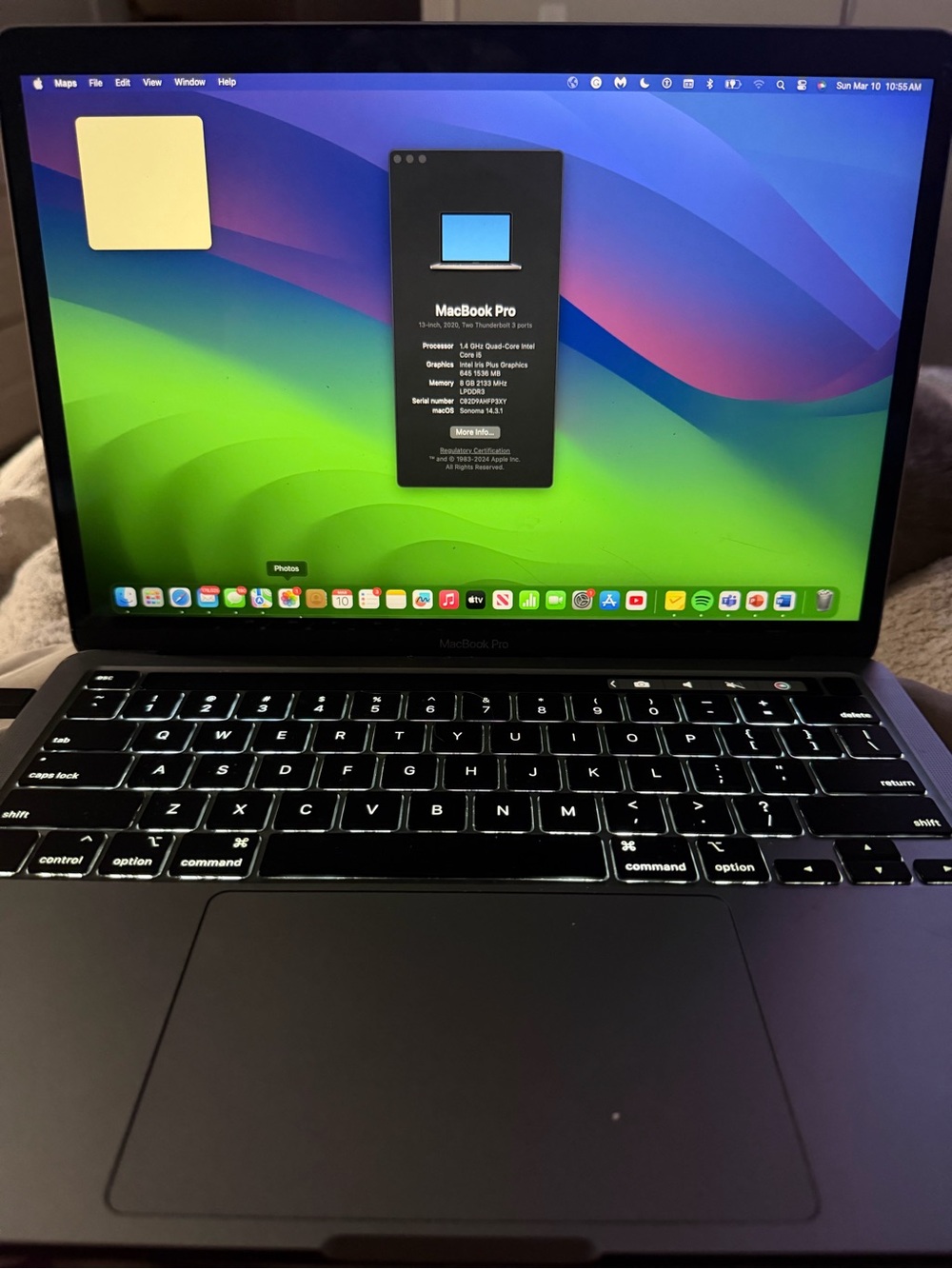 Apple MacBook Pro 13in 2020 laptop